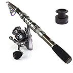 Sougayilang Telescopic Fishing Rod Reel Combos with Carbon Fiber Fishing Pole Spinning Reels and Fishing Accessories