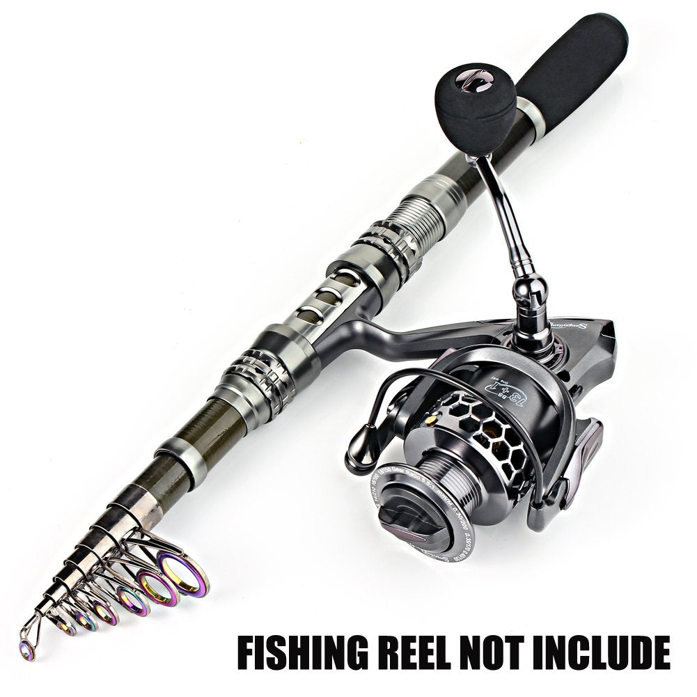 Sougayilang Fishing Rod Reel Combo with Telescopic Fishing Pole Spinning Reel Carrier Bag for Travel Saltwater Freshwater Fishing