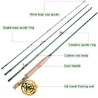 Sougayilang Fly Fishing Rod Reel Combos with Lightweight Portable Fly Rod and CNC-machined Aluminum Alloy Fly Reel,Fly Fishing Complete Starter Package