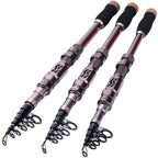 Sougayilang Fishing Rod and Reel Set Carbon Fiber Telescopic Fishing Rod 12+1BB Spinning Reel with Carry Case for Saltwater Freshwater