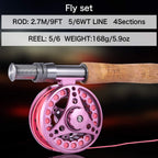 Sougayilang Fly Fishing Rod Reel Combos with Lightweight Portable Fly Rod and CNC-machined Aluminum Alloy Fly Reel,Fly Fishing Complete Starter Package