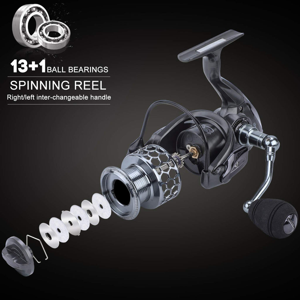 Sougayilang Telescopic Fishing Rod Reel Combos with Carbon Fiber Fishing Pole Spinning Reels and Fishing Accessories