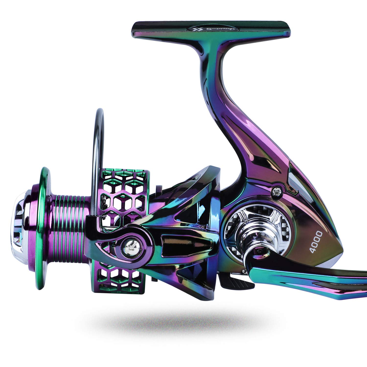 Sougayilang Colorful Fishing Reel 13 +1 BB Light Weight Ultra Smooth Powerful Spinning Reels, with CNC Line Management Graphite Frame, for Freshwater