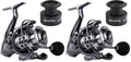 Sougayilang Fishing Reel 13+1BB Light Weight Ultra Smooth Aluminum Spinning Fishing Reel with Free Spare Graphite Spool