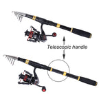 Sougayilang Fishing Rod Reel Combo with Telescopic Fishing Pole Spinning Reel Carrier Bag for Travel Saltwater Freshwater Fishing