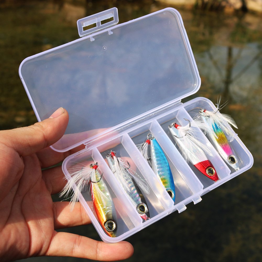 Sougayilang Jigs Fishing Lures Sinking Metal Spoons Micro Jigging Bait