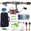Sougayilang Fishing Rod and Reel Set Carbon Fiber Telescopic Fishing Rod 12+1BB Spinning Reel with Carry Case for Saltwater Freshwater