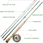 Sougayilang Fly Fishing Rod Reel Combos with Lightweight Portable Fly Rod and CNC-machined Aluminum Alloy Fly Reel,Fly Fishing Complete Starter Package