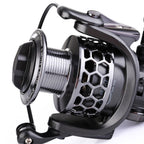 Sougayilang Fishing Reel 13+1BB Light Weight Ultra Smooth Aluminum Spinning Fishing Reel with Free Spare Graphite Spool