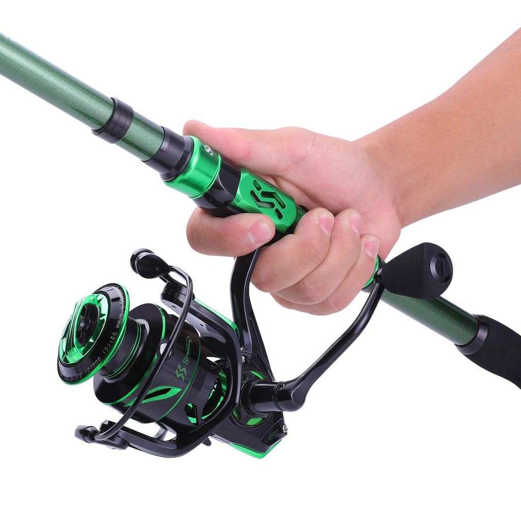 Sougayilang Fishing Rod and Reel Set Carbon Fiber Telescopic Fishing Rod 12+1BB Spinning Reel with Carry Case for Saltwater Freshwater