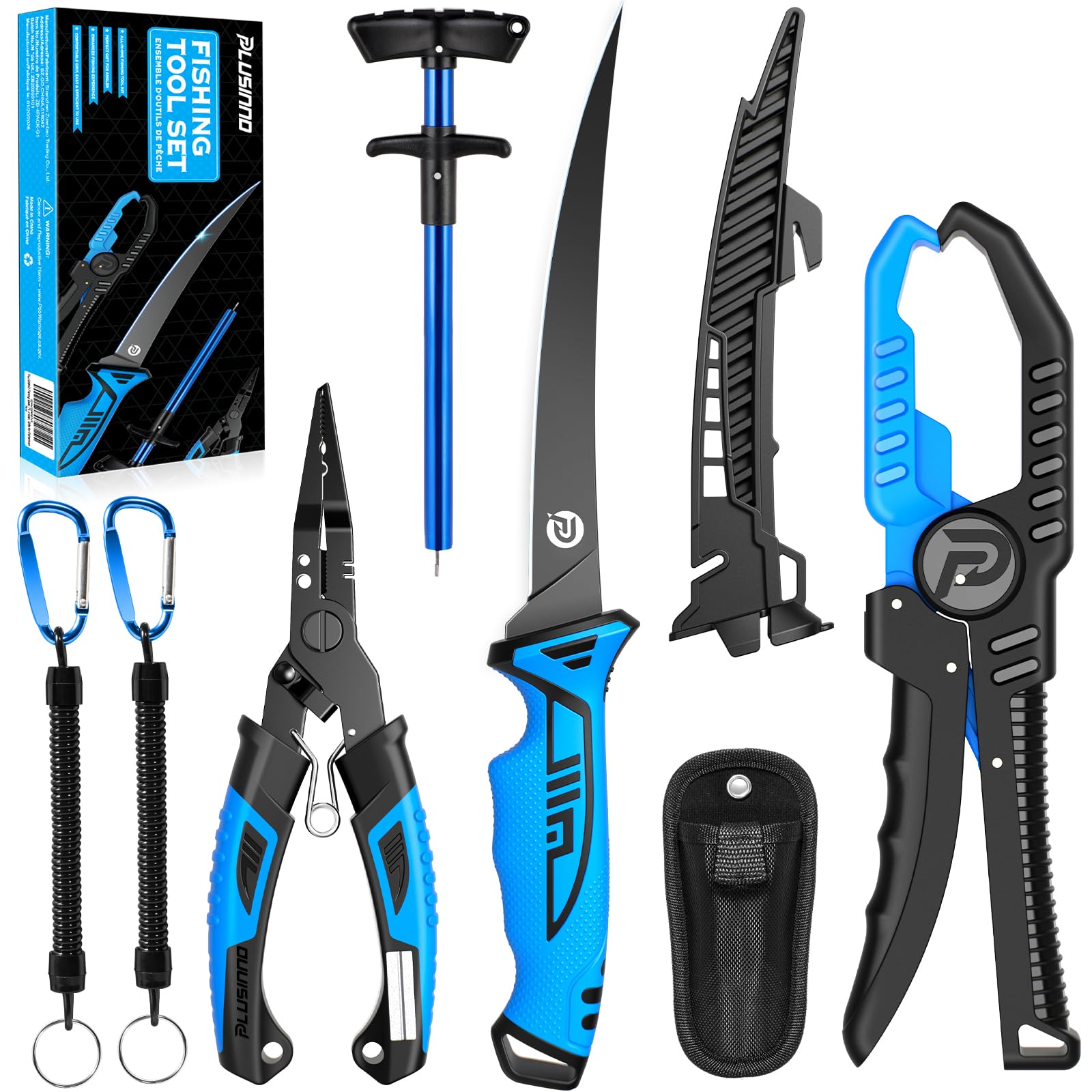 PLUSINNO Fishing Gear, Fishing Tools, Fishing Accessories, Corrosion Resistant Fishing Pliers Kit, Fishing Knife, Floating Fish Lip Gripper Fishing Gifts for Men, Gifts for Fishermen