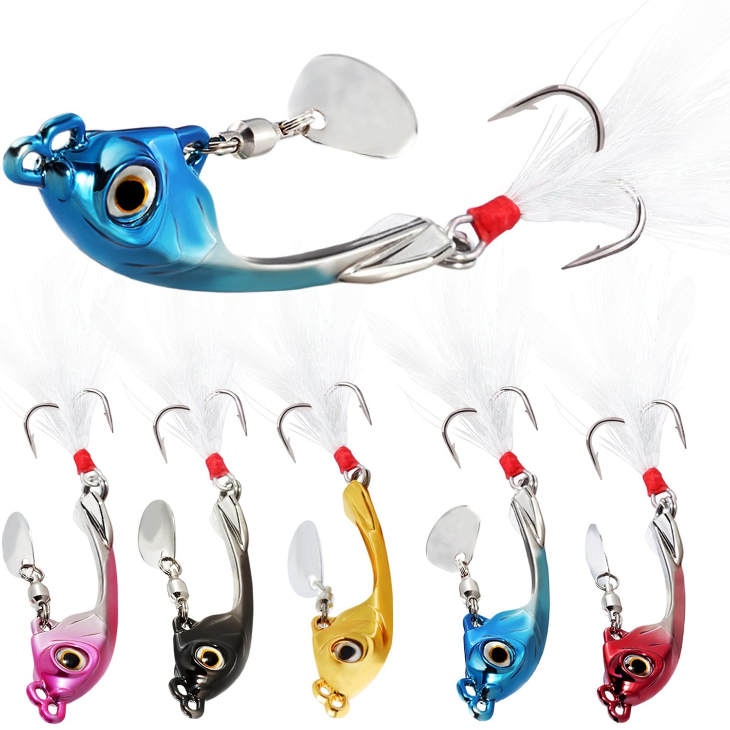 Sougayilang Jigs Fishing Lures Sinking Metal Spoons Micro Jigging Bait