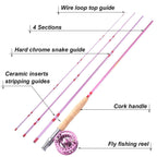 Sougayilang Fly Fishing Rod Reel Combos with Lightweight Portable Fly Rod and CNC-machined Aluminum Alloy Fly Reel,Fly Fishing Complete Starter Package
