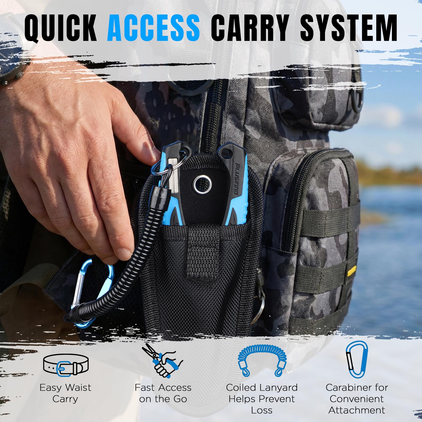 PLUSINNO Fishing Gear, Fishing Tools, Fishing Accessories, Corrosion Resistant Fishing Pliers Kit, Fishing Knife, Floating Fish Lip Gripper Fishing Gifts for Men, Gifts for Fishermen