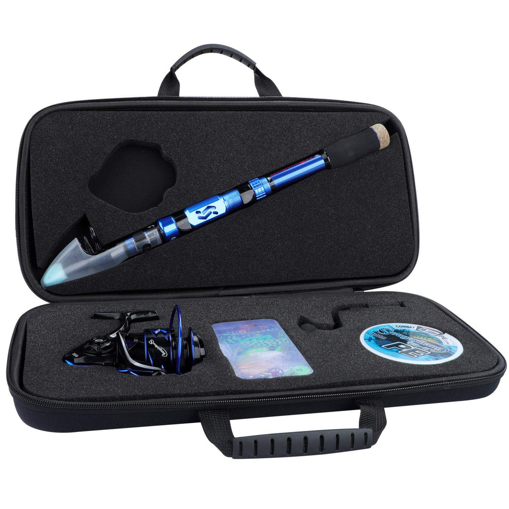 Sougayilang Fishing Rod and Reel Set Carbon Fiber Telescopic Fishing Rod 12+1BB Spinning Reel with Carry Case for Saltwater Freshwater