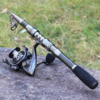 Sougayilang Telescopic Fishing Rod Reel Combos with Carbon Fiber Fishing Pole Spinning Reels and Fishing Accessories
