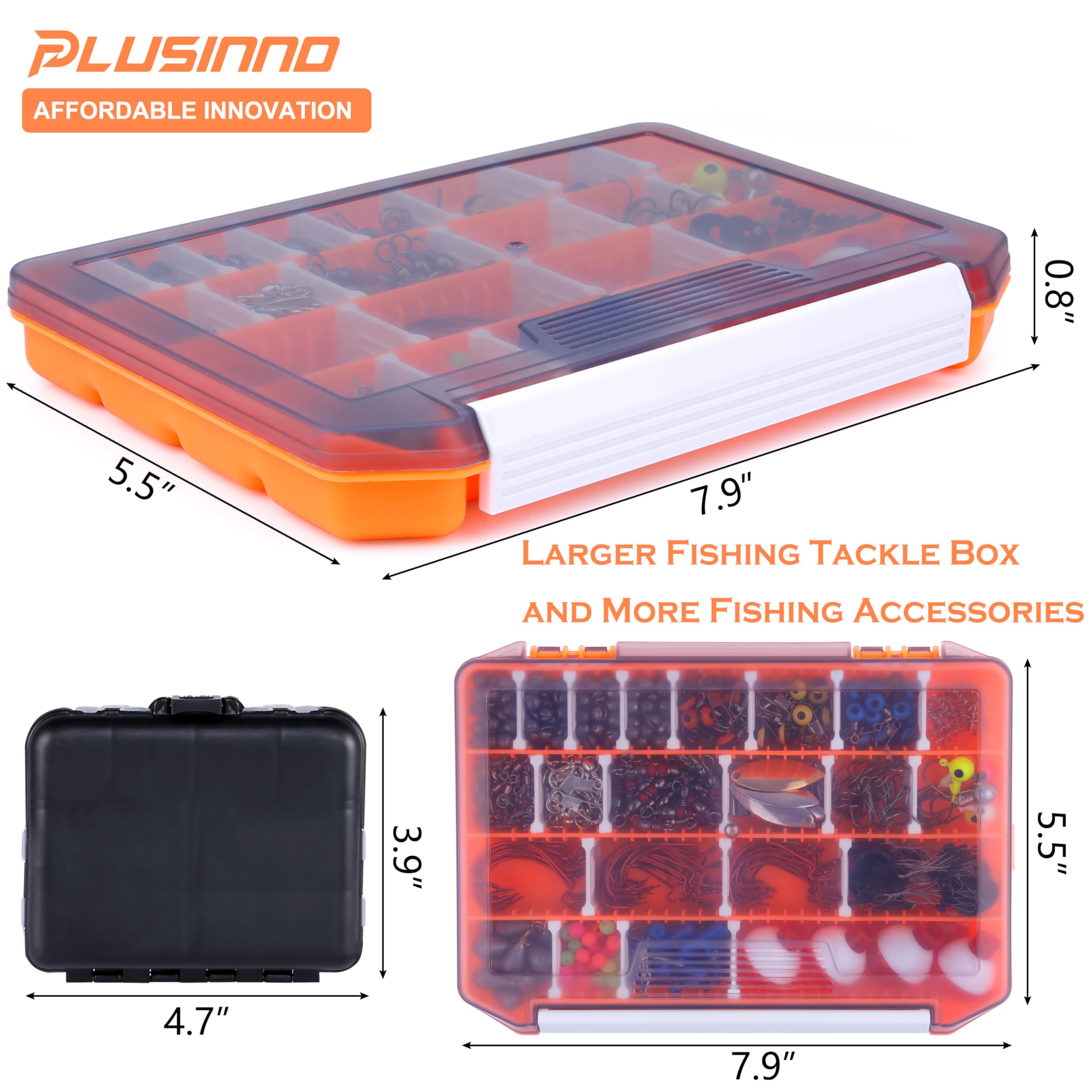 PLUSINNO Fishing Lures, All-in-One Fishing Tackle Box with Tackle Included, Fishing Gear Lure Bait Accessories Kit for Freshwater Bass Trout, Ideal Fishing Gifts for Men, Father & Beginners