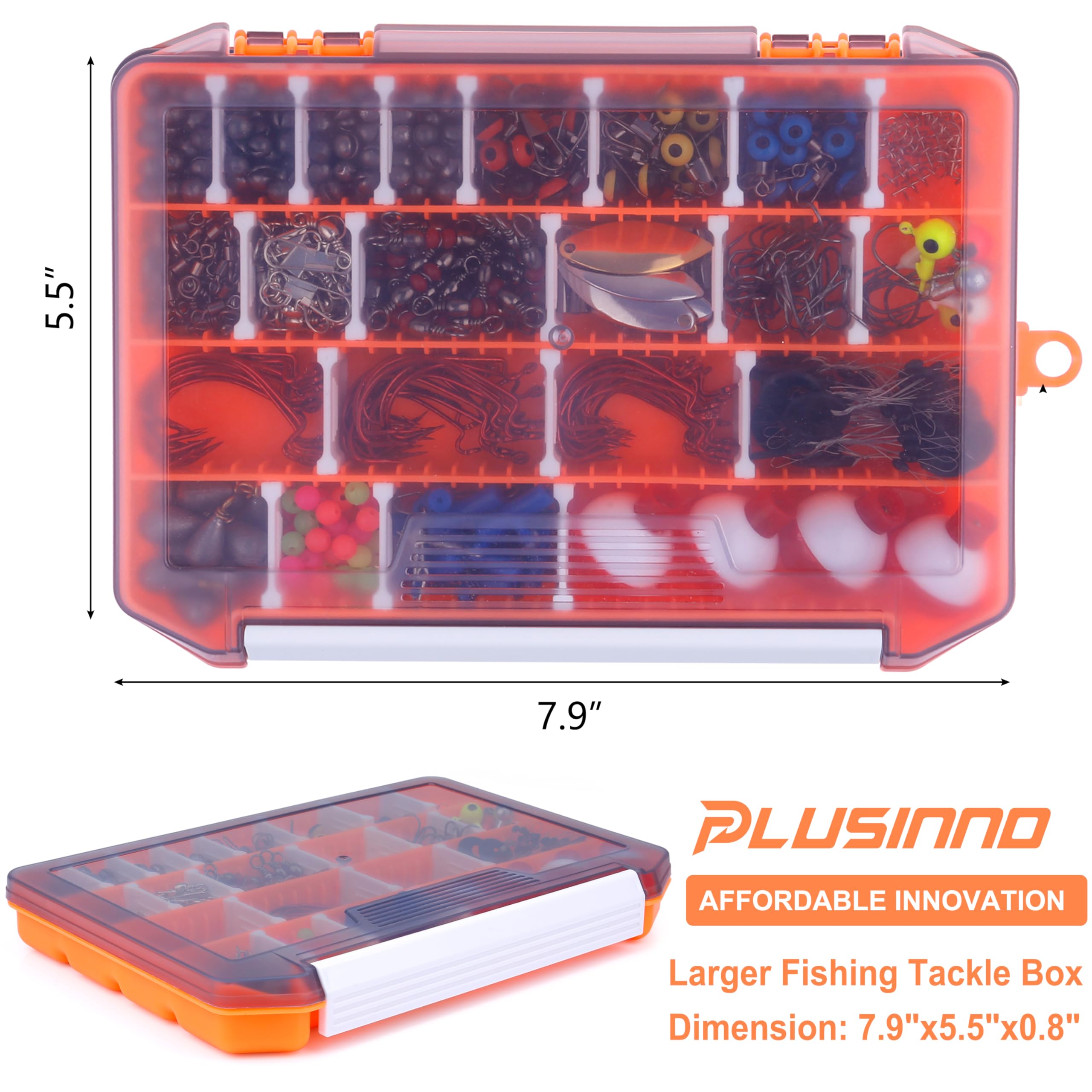 PLUSINNO Fishing Lures, All-in-One Fishing Tackle Box with Tackle Included, Fishing Gear Lure Bait Accessories Kit for Freshwater Bass Trout, Ideal Fishing Gifts for Men, Father & Beginners